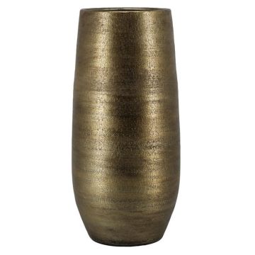 Grande vaso in ceramica VINKAS con venature, dorato, 90 cm, Ø 37 cm