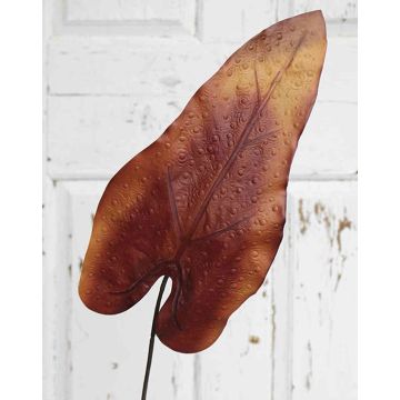 Foglia di caladium artificiale DONALD, arancione-marrone, 80cm