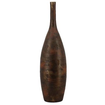 Bottiglia decorativa in ceramica RODYN con scanalature, sfumatura di colore, oro, 120 cm, Ø 29 cm
