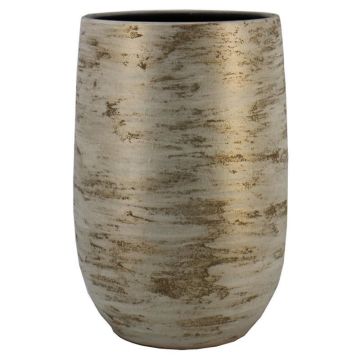 Vaso da fiori in ceramica RODYN con scanalature, sfumatura di colore, bianco-oro, 50cm, Ø32cm Vaso da fiori in ceramica RODYN con scanalature, sfumatura di colore, bianco-oro, 50cm, Ø32cm
