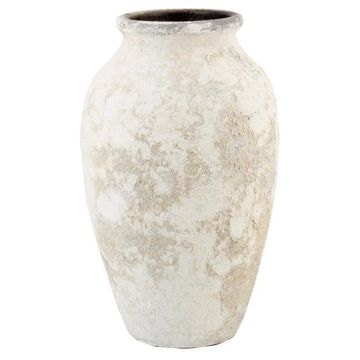 Vaso da fiori in ceramica SENTIF con texture, bianco anticato, 50cm, Ø26cm Vaso da fiori in ceramica SENTIF con texture, bianco anticato, 50cm, Ø26cm