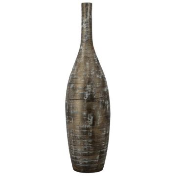 Bottiglia decorativa in ceramica RODYN con scanalature, sfumatura di colore, marrone, 100 cm, Ø 26 cm