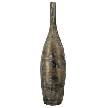 Bottiglia decorativa in ceramica RODYN con scanalature, sfumatura di colore, marrone, 120 cm, Ø 29 cm