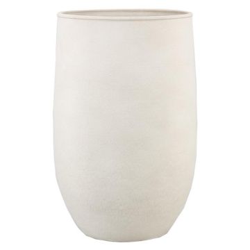 Vaso da fiori SOLIM, motivo a rilievo, ceramica, bianco, 40 cm, Ø 26 cm