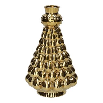 Bottiglia decorativa Albero di Natale BRIXON, motivo a pois, ceramica, oro metallizzato, 20,3cm, Ø12,5cm Bottiglia decorativa Albero di Natale BRIXON, motivo a pois, ceramica, oro metallizzato, 20,3cm, Ø12,5cm