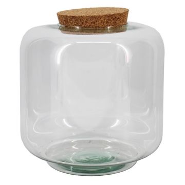 Terrario per piante PIKFO, vetro, tappo di sughero, base, riciclato, trasparente, 26 cm, Ø 24 cm