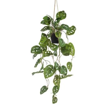Philodendron Monstera adansonii artificiale, vaso decorativo, 80 cm