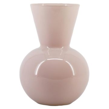 Vaso da fiori in vetro VANTRA, rosa tenue, 30 cm, Ø 21 cm