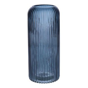 Vaso in vetro ALBURGIS con scanalature, blu trasparente, 20 cm, Ø 8,7 cm Vaso in vetro ALBURGIS con scanalature, blu trasparente, 20 cm, Ø 8,7 cm