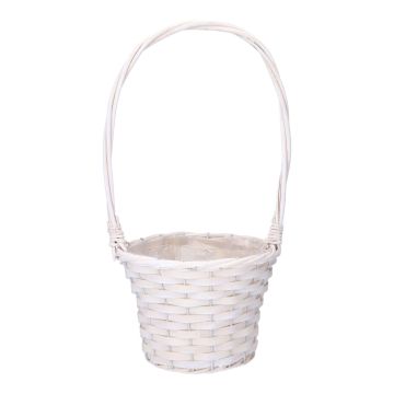 Cesto per fiori BARONIKA con manici, vimini, bianco, 40 cm, Ø 20 cm Cesto per fiori BARONIKA con manici, vimini, bianco, 40 cm, Ø 20 cm
