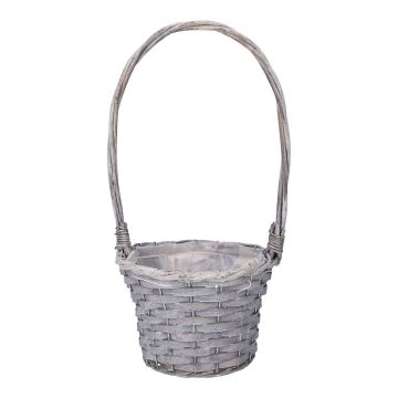 Cesto per fiori BARONIKA con manici, vimini, grigio, 40 cm, Ø 20 cm Cesto per fiori BARONIKA con manici, vimini, grigio, 40 cm, Ø 20 cm