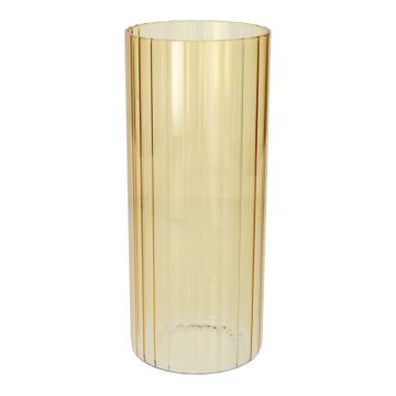 Vaso decorativo BLANDINA, vetro, scanalato, giallo trasparente, 24 cm, Ø 10 cm Vaso decorativo BLANDINA, vetro, scanalato, giallo trasparente, 24 cm, Ø 10 cm