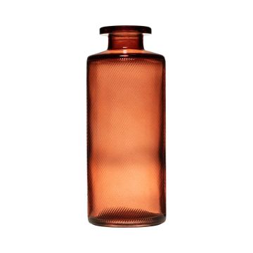 Vaso a bottiglia EMANUELA in vetro, venato, salmone-trasparente, 13 cm, Ø 5,4 cm
