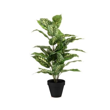 Pianta artificiale Dieffenbachia ELSAWA in vaso decorativo, verde, 65 cm