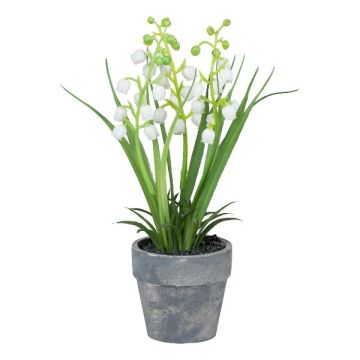 Fiore artificiale mughetto ZORKLEM in vaso decorativo, bianco, 18 cm