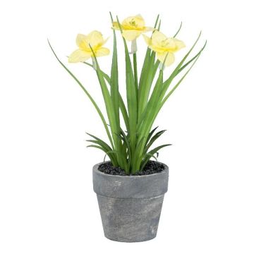 Fiore artificiale narciso ZORKLEM in vaso decorativo, giallo, 18 cm