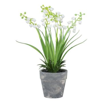 Fiore artificiale mughetto ZORKLEM in vaso decorativo, bianco, 22 cm