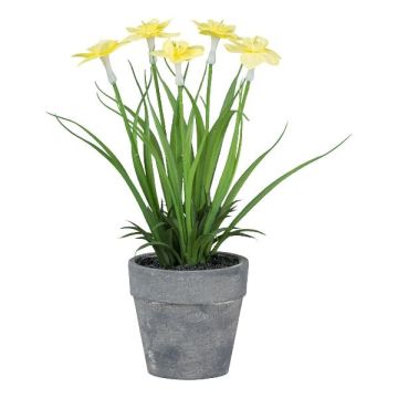 Fiore artificiale narciso ZORKLEM in vaso decorativo, giallo, 22 cm