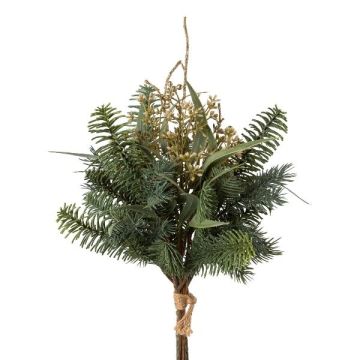 Ghirlanda decorativa di eucalipto e abete RAVOL con bacche, verde-oro, 45 cm