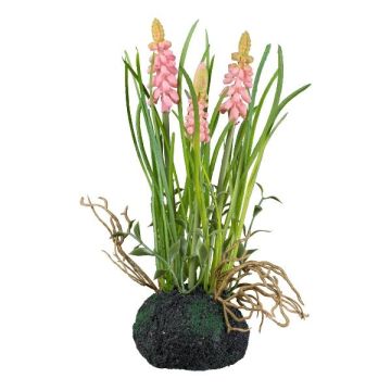 Fiore di plastica muscari HUNMY in palla, radici, rosa, 22 cm