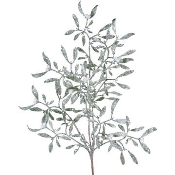 Ramo artificiale vischio PLAVIR con bacche, ghiacciato, bianco-verde, 55cm