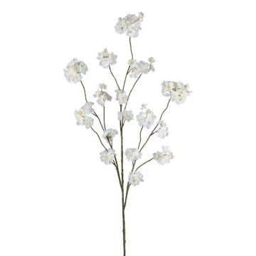 Ramo artificiale ciliegio ornamentale giapponese VORLUN con fiori, bianco, 130 cm