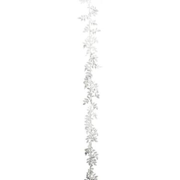 Ghirlanda artificiale Smilax ROVIER, bianco metallizzato, 165 cm