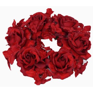 Anello per candele artificiale INGA, rose, ortensia, rosso, Ø15cm Anello per candele artificiale INGA, rose, ortensia, rosso, Ø15cm