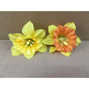 Mazzo di narcisi artificiali LELA, giallo-arancione, 35 cm, Ø 20 cm