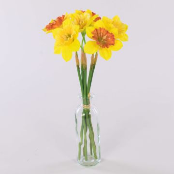 Mazzo di narcisi artificiali LELA, giallo-arancione, 35 cm, Ø 20 cm