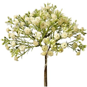Bouquet di fiori artificiali con gypsophila CECILIA, bianco crema, 30 cm