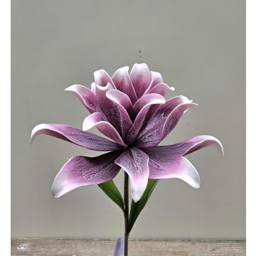 Camelia in schiuma sintetica SINDAKLY, viola-crema, 80 cm