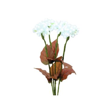 Ortensia artificiale MARGARETHE, 4 pezzi, LED, bianca, 80 cm
