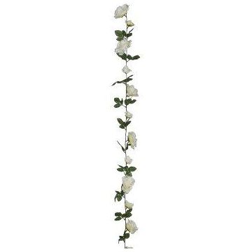 Ghirlanda di fiori artificiali rosa USTLER, bianca, 180 cm Ghirlanda di fiori artificiali rosa USTLER, bianca, 180 cm