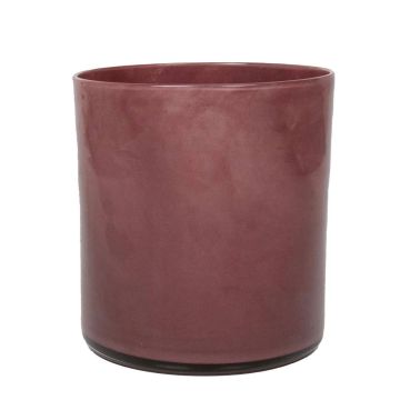 Cilindro in vetro per candele SANYA EARTH, rosso bordeaux, 12cm, Ø12cm