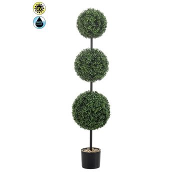 Bussolo artificiale a 3 sfere TOM, vaso decorativo, crossdoor, tronco artificiale, 125 cm