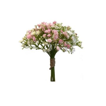 Mazzo di fiori artificiali LITAGO, bianco-rosa, 23 cm