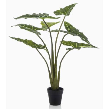 Pianta artificiale Alocasia Sanderiana MUNAY in vaso decorativo, verde, 100 cm