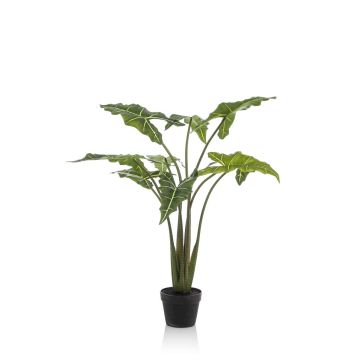 Pianta artificiale Alocasia Sanderiana MUNAY in vaso decorativo, verde, 120 cm