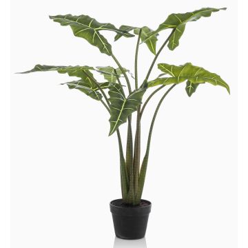 Pianta artificiale Alocasia Sanderiana MUNAY in vaso decorativo, verde, 120 cm