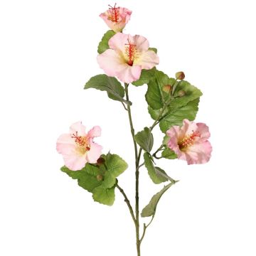 Ramo decorativo di ibisco TELSIMA con fiori, rosa chiaro, 80 cm