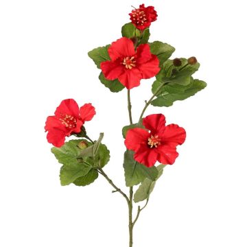Ramo decorativo di ibisco TELSIMA con fiori, rosso, 80 cm