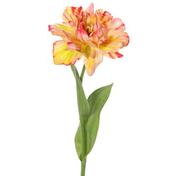 Tulipani artificiali STEFANIE, giallo-rosa, 65 cm, Ø 13 cm