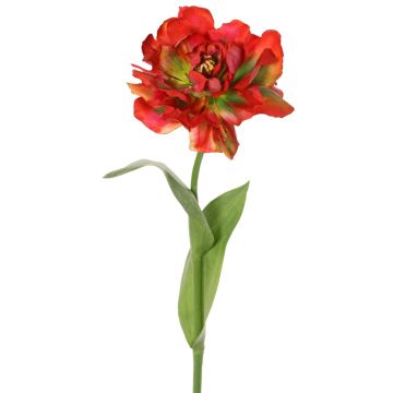 Tulipani artificiali STEFANIE, rosso-verde, 65 cm, Ø 13 cm