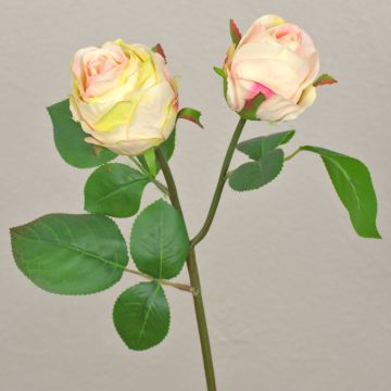 Fiore artificiale rosa RENATUS, rosa crema, 45 cm, Ø6-8 cm