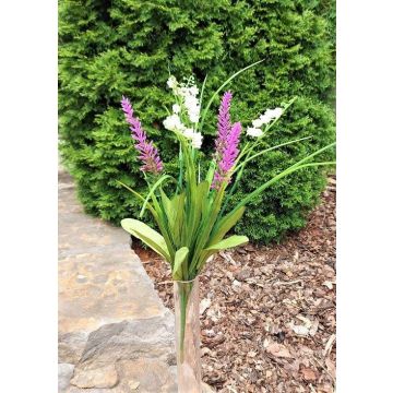 Mazzo di fiori artificiali SIVIKELO, mughetto, lavanda, bastoncini, viola-bianco, 40 cm