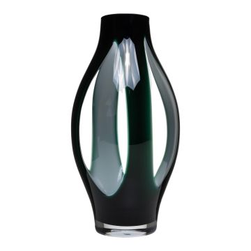 Vaso da pavimento in vetro PROSPERO con finestre, verde-trasparente, 50cm, Ø21cm Vaso da pavimento in vetro PROSPERO con finestre, verde-trasparente, 50cm, Ø21cm