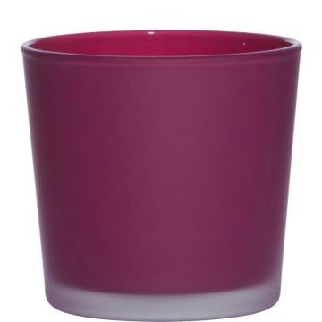 Vaso da piante in vetro ALENA FROST, magenta opaco, 11cm, Ø11,5cm