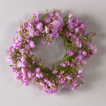 Corona artificiale di gypsophila LITAGO, rosa-viola, Ø 20 cm