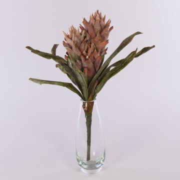 Guzmania artificiale in velluto WALFRIEDE su bastoncino, rosa antico, 50cm